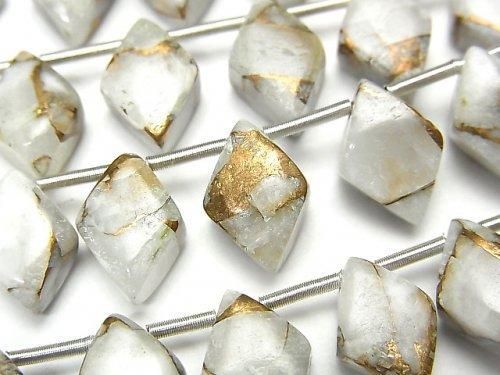 Kupfer-Kalkstein AAA Diamant 12x8mm halbe oder 1 Strang Perlen (18 Stück)