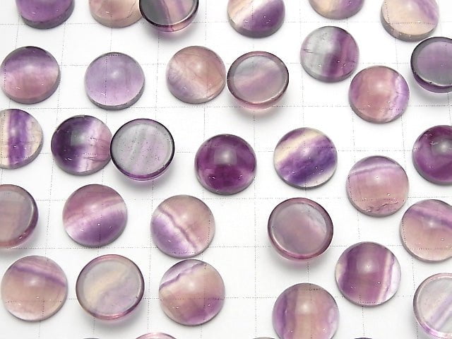 Fluorit AAA runder Cabochon 12x12mm 3 Stück