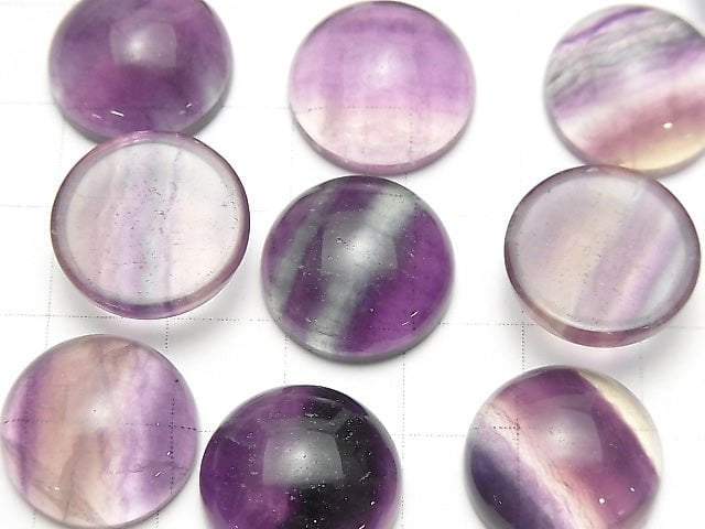Fluorit AAA runder Cabochon 16x16mm 2 Stück