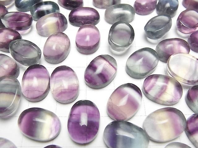 Fluorit AAA ovaler Cabochon 14x10mm 3 Stück
