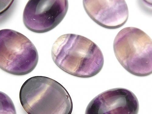 Fluorit AAA ovaler Cabochon 20x15mm 2 Stück