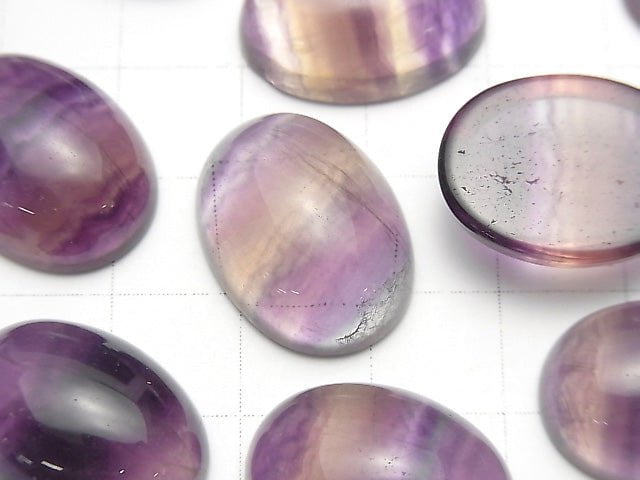 Fluorit AAA ovaler Cabochon 20x15mm 2 Stück