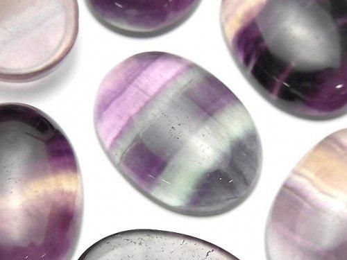 Fluorit AAA ovaler Cabochon 30x22mm 2 Stück