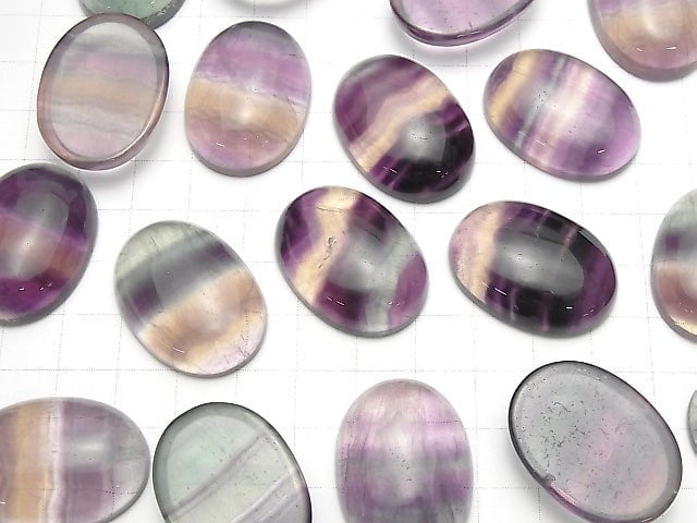 Fluorit AAA ovaler Cabochon 30x22mm 2 Stück