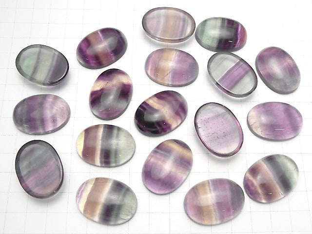 Fluorit AAA ovaler Cabochon 30x22mm 2 Stück