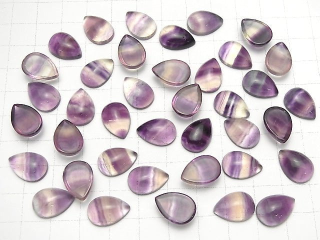 Fluorit AAA Birnenform Cabochon 14x10mm 3 Stück