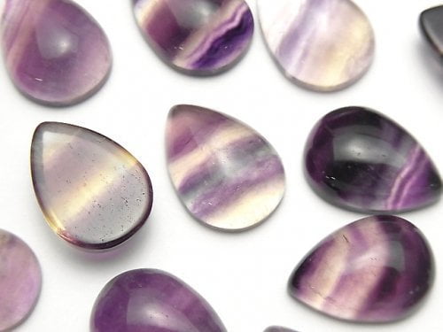 Fluorit AAA Birnenform Cabochon 18x13mm 2 Stück