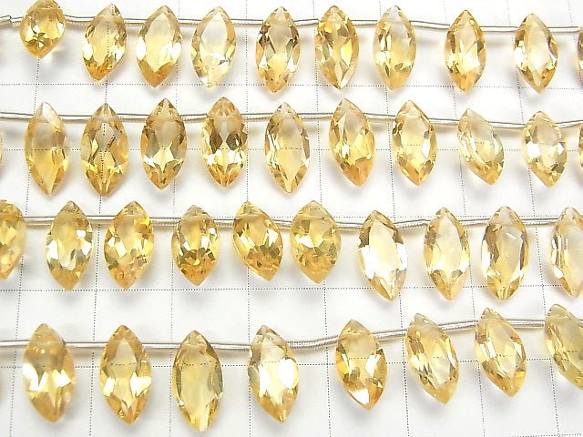 Citrine AAA Marquise Facettée de Haute Qualité 12x6mm perles demi-fil ou 1 fil (18pcs)
