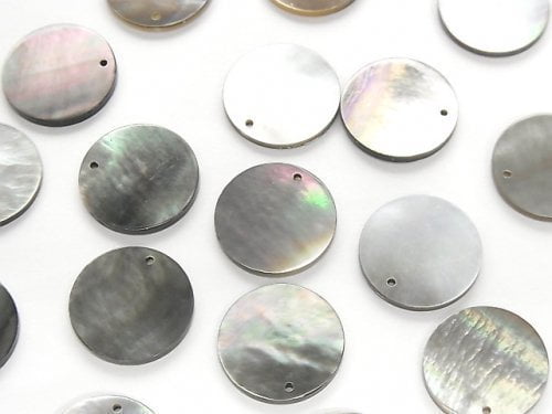 Hochwertige Schwarze Muschel (Schwarzlippenauster) AAA Münze 15x15mm 4Stk