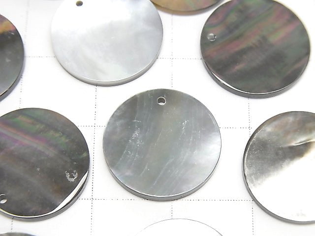 Hochwertige Schwarze Muschel (Schwarzlippenauster) AAA Münze 15x15mm 4Stk