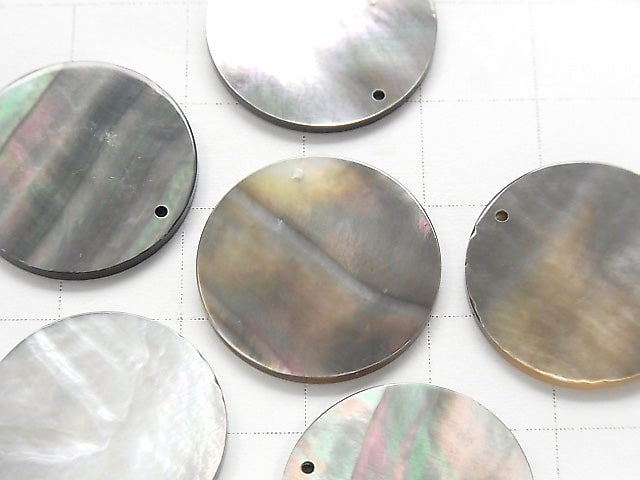 Hochwertige Schwarze Muschel (Schwarzlippenauster) AAA Münze 20x20mm 2Stk
