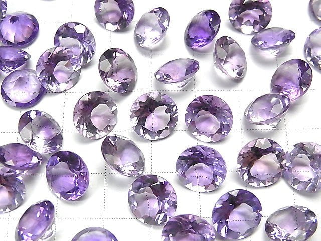 Hochwertig! Amethyst AAA- loser Stein runder facettierter 10x10mm 3 Stück
