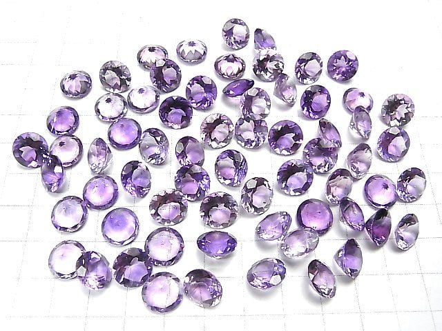 Hochwertig! Amethyst AAA- loser Stein runder facettierter 10x10mm 3 Stück