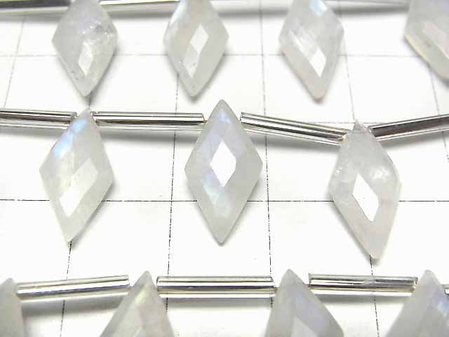 Hochwertiger Regenbogen-Mondstein AA++ Diamantform 16x8mm 1 Strang Perlen (8 Stück)