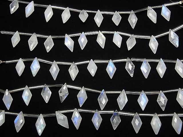Hochwertiger Regenbogen-Mondstein AA++ Diamantform 16x8mm 1 Strang Perlen (8 Stück)