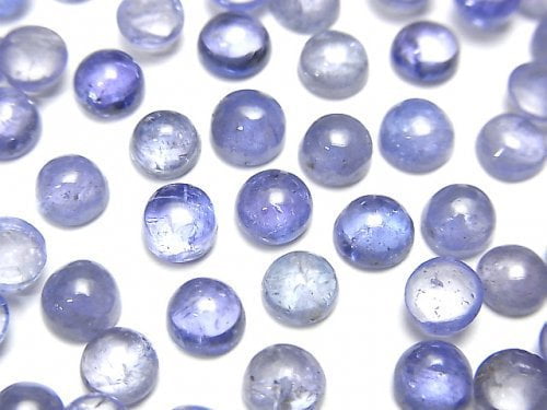 Hochwertiger Tansanit AA++ runde Cabochon 5x5mm 4 Stück