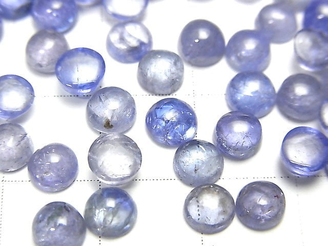 Hochwertiger Tansanit AA++ runde Cabochon 5x5mm 4 Stück
