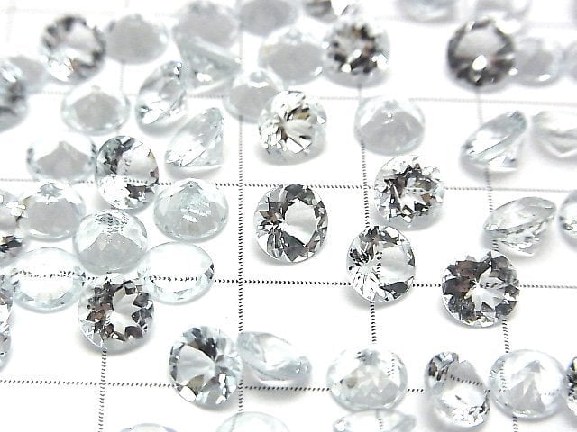 Hochwertiger Aquamarin AAA- lose Stein Runde facettiert 6x6mm 2Stück
