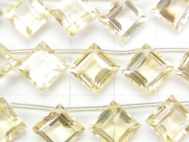 Hochwertiger Citrin AAA Diamant facettiert 11x11mm halbe oder 1 Strang Perlen (12 Stück)