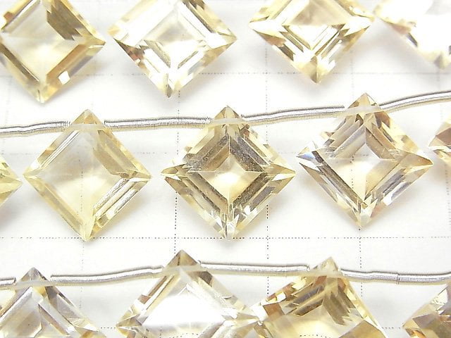 Hochwertiger Citrin AAA Diamant facettiert 14x14mm halbe oder 1 Strang Perlen (8 Stück)