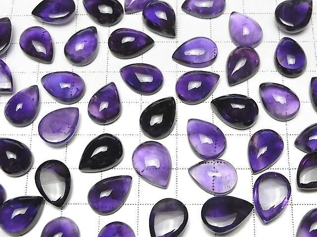 Hochwertiger Amethyst AA++ Tropfenform Cabochon 14x10mm 2Stk