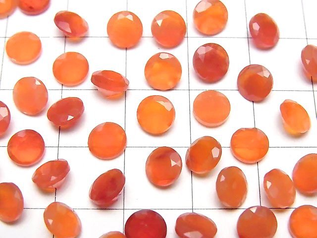 Hochwertiger Karneol AAA Lose Steine Rund facettiert 6x6mm 5 Stück