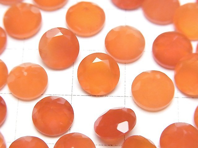 Hochwertiger Karneol AAA Ungebohrt Rund facettiert 8x8mm 4 Stück