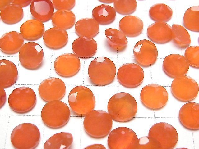 Hochwertiger Karneol AAA Ungebohrt Rund facettiert 8x8mm 4 Stück