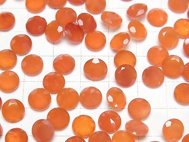 Hochwertiger Karneol AAA Ungebohrt Rund facettiert 8x8mm 4 Stück