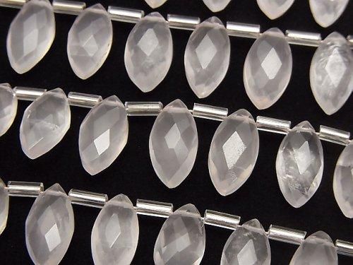 Hochwertiger Rosenquarz AA++ facettiert Marquise 12x6mm 1Strang Perlen (12Stk.)