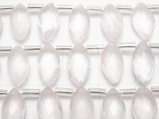 Hochwertiger Rosenquarz AA++ facettiert Marquise 12x6mm 1Strang Perlen (12Stk.)