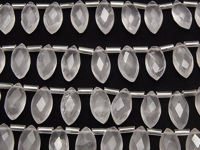 Hochwertiger Rosenquarz AA++ facettiert Marquise 12x6mm 1Strang Perlen (12Stk.)