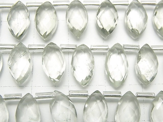 Grüner Amethyst AAA- facettiert Marquise 12x6mm 1Strang Perlen (12Stk.)