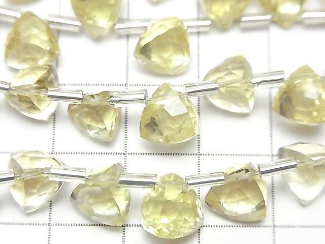 高品質檸檬石英 AAA - 3D 三角切割 8x8x8mm 半串或 1 串珠(18 顆)