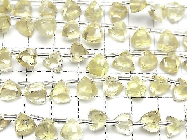 高品質檸檬石英 AAA - 3D 三角切割 8x8x8mm 半串或 1 串珠(18 顆)