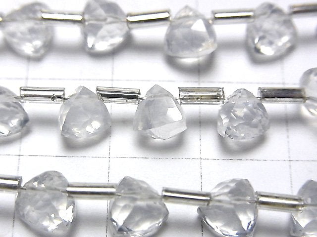 Hochwertiger Milchquarz AAA 3D Dreieck Schnitt 6x6x6mm halb oder 1Strang Perlen (18Stück)