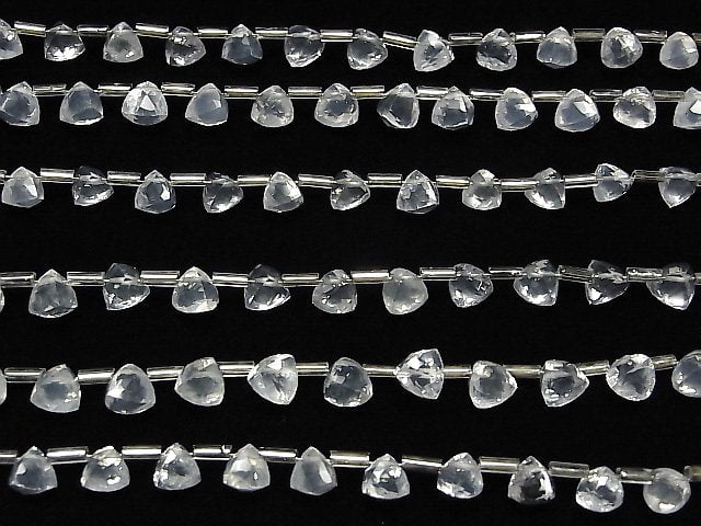 Hochwertiger Milchquarz AAA 3D Dreieck Schnitt 6x6x6mm halb oder 1Strang Perlen (18Stück)