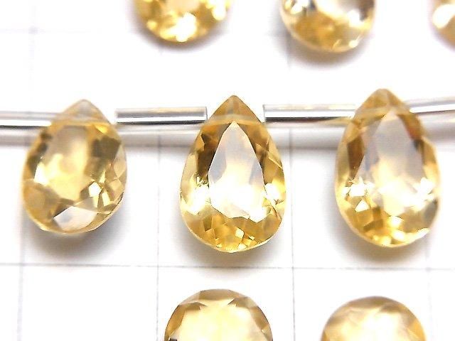 Hochwertiger Citrin AAA Birnenform Facettiert 12x8mm halbe oder 1 Strang Perlen (8 Stück)