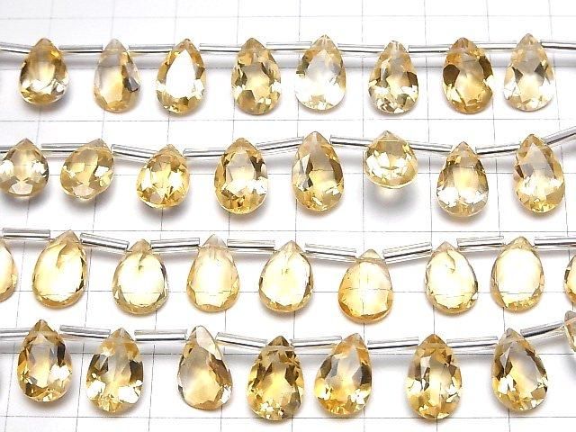 Hochwertiger Citrin AAA Birnenform Facettiert 12x8mm halbe oder 1 Strang Perlen (8 Stück)