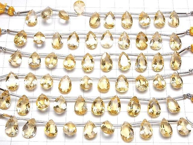 Hochwertiger Citrin AAA Birnenform Facettiert 12x8mm halbe oder 1 Strang Perlen (8 Stück)