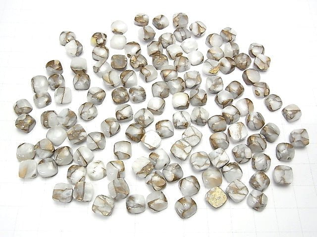 Kupfer-Kalkstein AAA quadratischer Cabochon 8x8mm 5 Stück