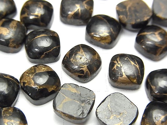 Copper Obsidian AAA Square Cabochon 8x8mm 5pcs