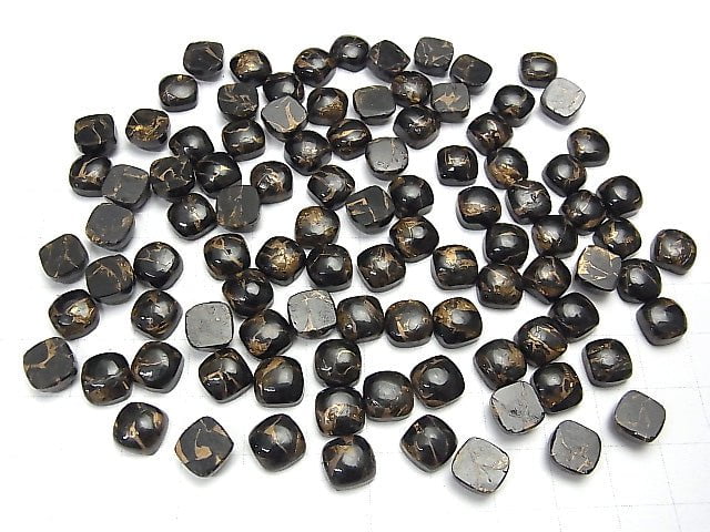 Copper Obsidian AAA Square Cabochon 8x8mm 5pcs