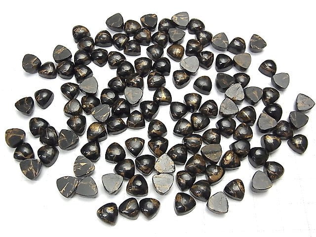 Copper Obsidian AAA Triangle Cabochon 8x8mm 5pcs
