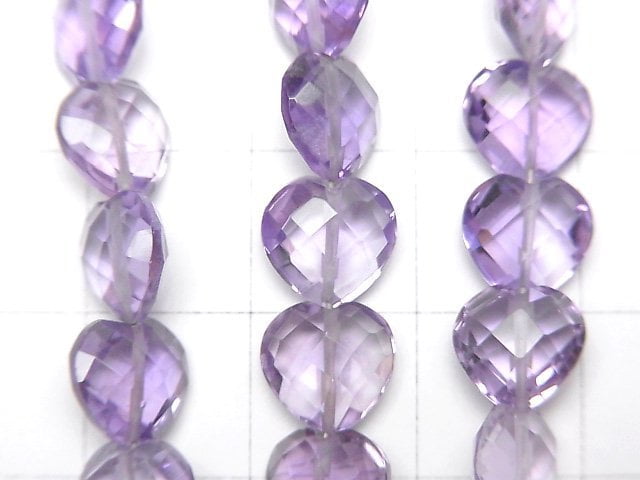Hochwertiger Amethyst AAA vertikales Loch Herzschliff 8x8mm Halb- oder 1Strang-Perlen (ca. 6 Zoll/16 cm)