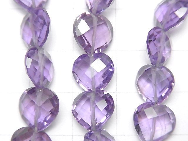 Hochwertiger Amethyst AAA vertikales Loch Herzschliff 10x10mm Halb- oder 1Strang-Perlen (ca. 6 Zoll/16 cm)