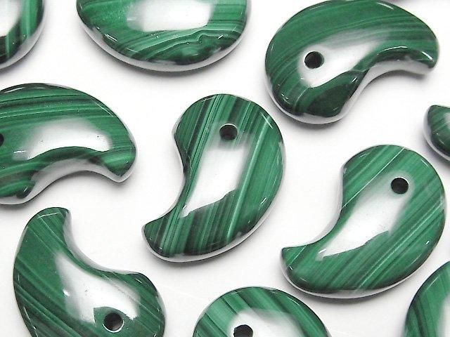 Malachit AAA - Komma-förmige Perle 30x20mm 1Stück