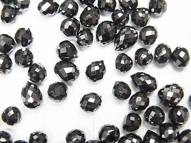 Black Diamond AAA Drop Faceted Briolette 1pc