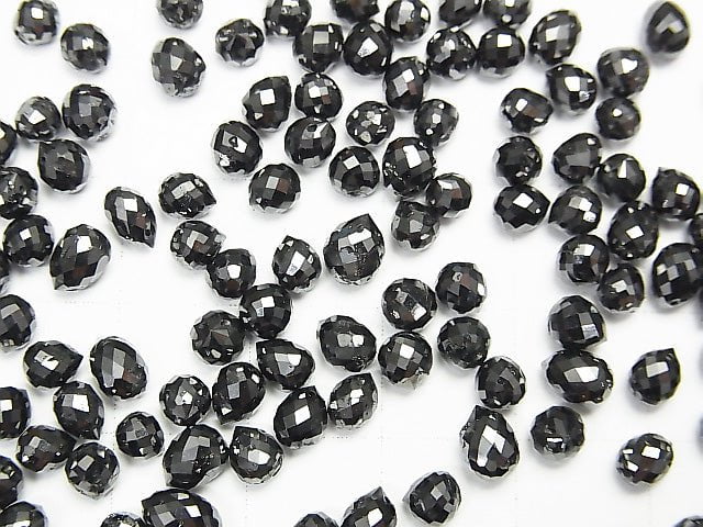 Schwarzer Diamant AAA Tropfen Facettiert Briolette 1 Stück