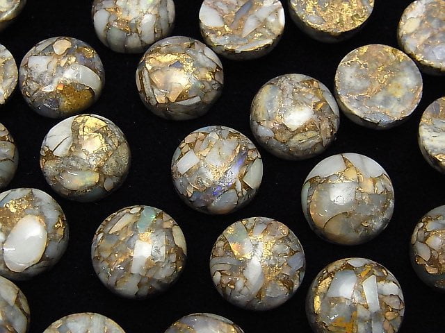 Kupferopal AAA Runde Cabochon 12x12mm 2 Stück